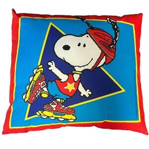 Vintage Snoopy Skating Character‎ Throw Pillow Peanuts United Feature Syndicate